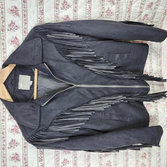 ASOS Jackets & Blazers - ASOS Black Fringe Moto Jacket Western Boho Festival Jacket